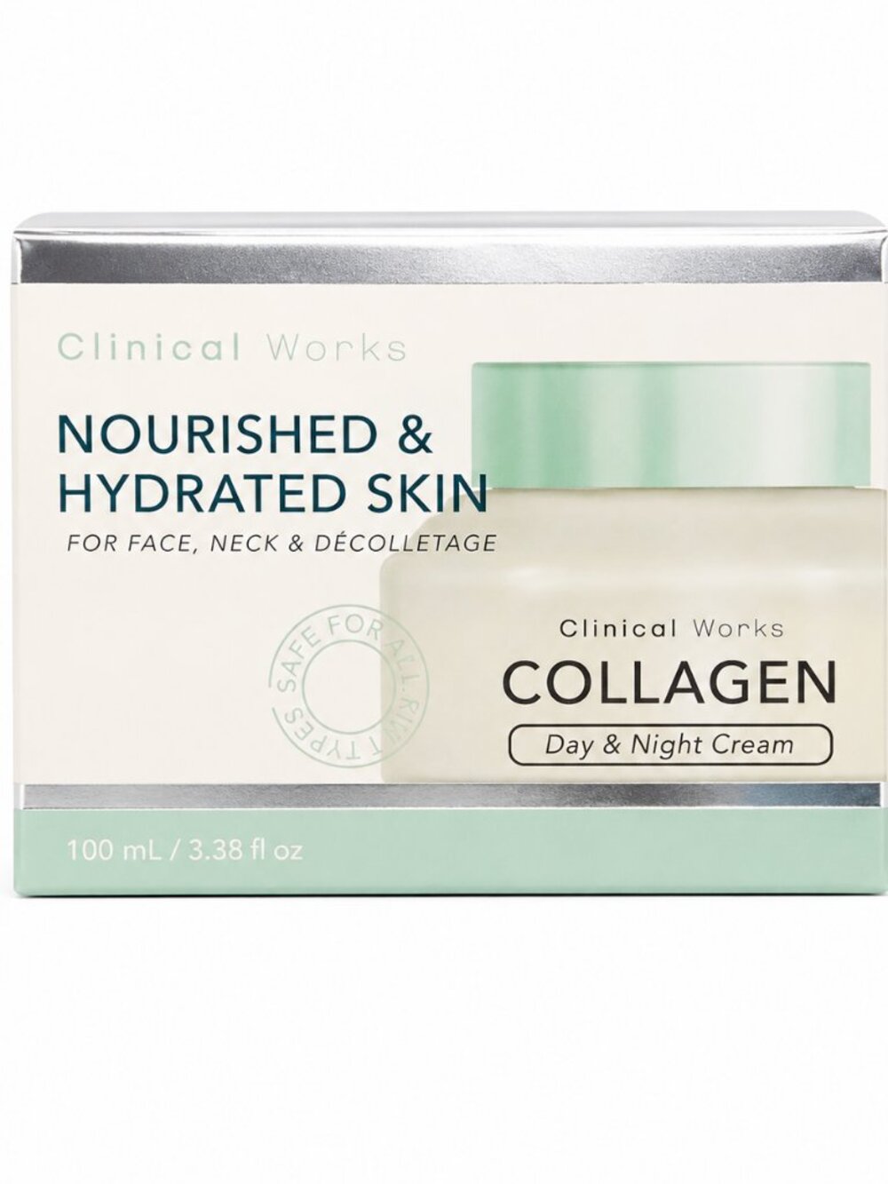 Clinical Works Collagen Day & Night Cream Nourished & Hydrated Skin 3.38 oz / 10